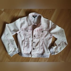 Buffalo David Bitton Girls pink Denim Jacket size Large 10 12 years cute sparkle